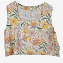 Second-Hand - Vine Apparel Painted Lemon Floral Boxy Crop Top Size 18 - SwapUp