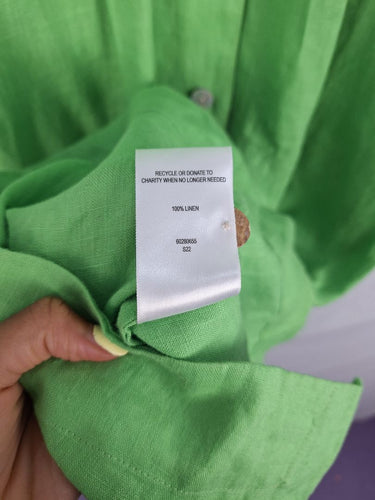 Second-Hand - Witchery Lime Linen Elevated Shirt Dress Size 8 - SwapUp