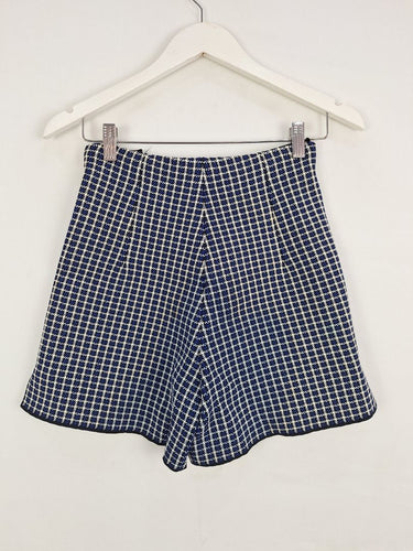 Second-Hand - Scanlan Theodore Cobalt Check Knit Shorts Size XS - SwapUp