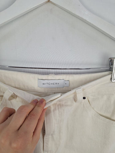 Second-Hand - Witchery Cloud Cream Denim Maxi Skirt Size 8 - SwapUp