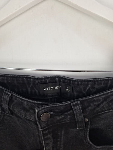 Second-Hand - Witchery Washed Black Raw Edge City Jeans Size 8 - SwapUp