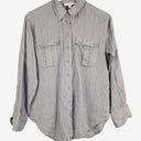 Second-Hand - Witchery Moon Grey Linen Front Pocket Shirt Size 8 - SwapUp