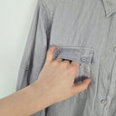 Second-Hand - Witchery Moon Grey Linen Front Pocket Shirt Size 8 - SwapUp