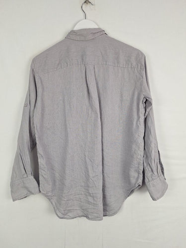 Second-Hand - Witchery Moon Grey Linen Front Pocket Shirt Size 8 - SwapUp