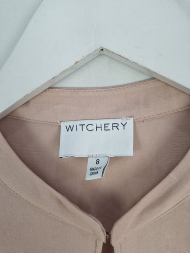 Second-Hand - Witchery Dusty Rose V Neck Blouse Size 8 - SwapUp