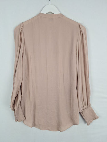Second-Hand - Witchery Dusty Rose V Neck Blouse Size 8 - SwapUp