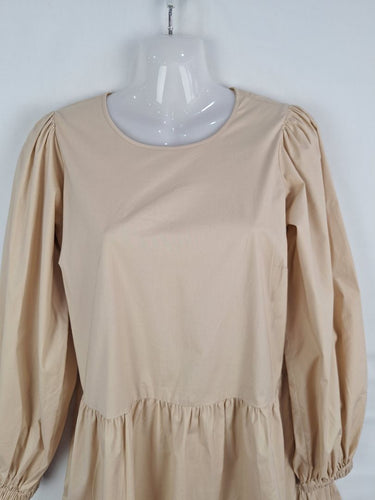 Second-Hand - Witchery Crisp Beige Tiered Mini Dress Size 8 - SwapUp
