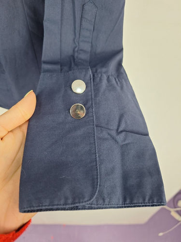 Second-Hand - studio.w Moon Silver Button Classic Navy Shirt Size 18 - SwapUp