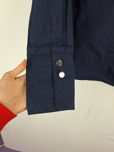 Second-Hand - studio.w Moon Silver Button Classic Navy Shirt Size 18 - SwapUp