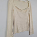 Second-Hand - Iris & Wool Milky Ribbed Sweetheart Top Size M - SwapUp