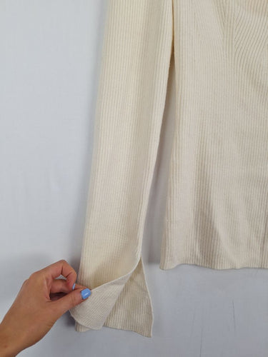 Second-Hand - Iris & Wool Milky Ribbed Sweetheart Top Size M - SwapUp
