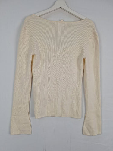 Second-Hand - Iris & Wool Milky Ribbed Sweetheart Top Size M - SwapUp