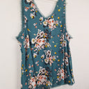 Second-Hand - Torrid Teal Raw Edge Chiffon Top Size XXXL - SwapUp