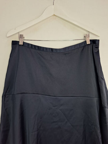 Second-Hand - SPURR Navy Satin A Line Skirt Size 18 - SwapUp