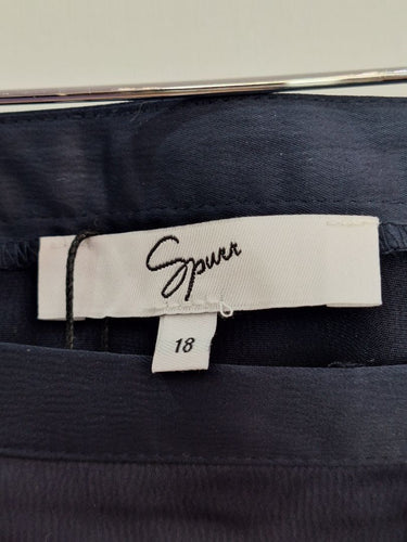 Second-Hand - SPURR Navy Satin A Line Skirt Size 18 - SwapUp