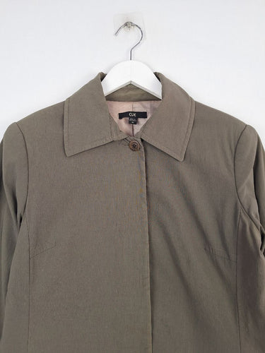 Second-Hand - Cue Olive Green Organic Jacket Size 10 - SwapUp
