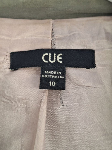 Second-Hand - Cue Olive Green Organic Jacket Size 10 - SwapUp