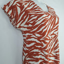 Second-Hand - Warehouse Rust Red Zebra Midi Dress Size 12 - SwapUp