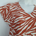 Second-Hand - Warehouse Rust Red Zebra Midi Dress Size 12 - SwapUp
