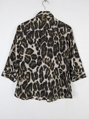Second-Hand - Liz Jordan Beaded Animal Print Shirt Size 10 - SwapUp