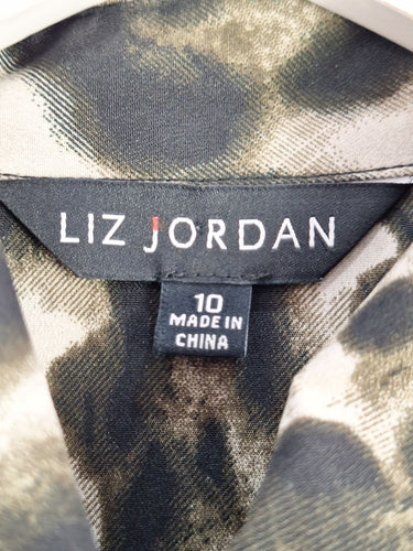 Second-Hand - Liz Jordan Beaded Animal Print Shirt Size 10 - SwapUp