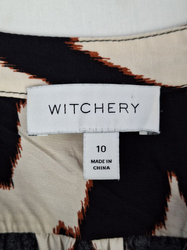 Second-Hand - Witchery Patterned Cool Summer Work Blouse Size 10 - SwapUp