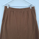 Second-Hand - Assorted Brands Edgy Tobacco Jersey Midi Skirt Size M - SwapUp