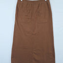 Second-Hand - Assorted Brands Edgy Tobacco Jersey Midi Skirt Size M - SwapUp