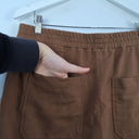 Second-Hand - Assorted Brands Edgy Tobacco Jersey Midi Skirt Size M - SwapUp