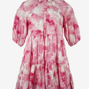 Second-Hand - Witchery Collared Floaty Watercolour Tiered Midi Dress Size 8 - SwapUp