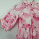 Second-Hand - Witchery Collared Floaty Watercolour Tiered Midi Dress Size 8 - SwapUp