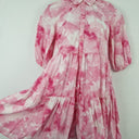 Second-Hand - Witchery Collared Floaty Watercolour Tiered Midi Dress Size 8 - SwapUp