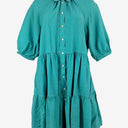 Second-Hand - Witchery Everyday Teal Collared Tiered Midi Dress Size 8 - SwapUp