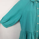 Second-Hand - Witchery Everyday Teal Collared Tiered Midi Dress Size 8 - SwapUp