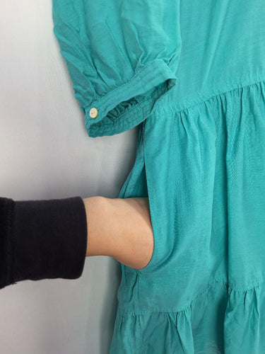 Second-Hand - Witchery Everyday Teal Collared Tiered Midi Dress Size 8 - SwapUp