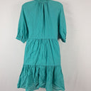 Second-Hand - Witchery Everyday Teal Collared Tiered Midi Dress Size 8 - SwapUp