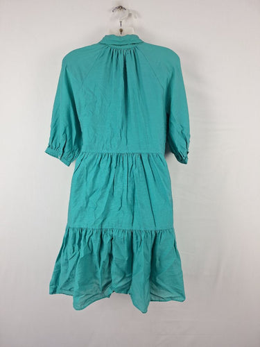 Second-Hand - Witchery Everyday Teal Collared Tiered Midi Dress Size 8 - SwapUp