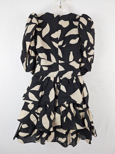 Second-Hand - Witchery V Plunge Cinched Layered Ruffle Mini Dress Size 8 - SwapUp