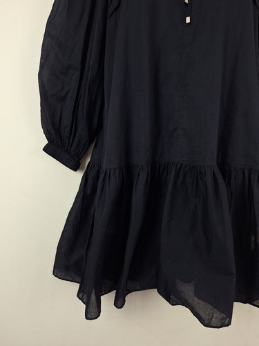 Second-Hand - Witchery Navy Sheer Long Sleeve Babydoll Dress Size 8 - SwapUp