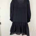 Second-Hand - Witchery Navy Sheer Long Sleeve Babydoll Dress Size 8 - SwapUp