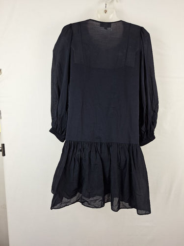 Second-Hand - Witchery Navy Sheer Long Sleeve Babydoll Dress Size 8 - SwapUp