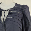Second-Hand - Witchery Navy Sheer Long Sleeve Babydoll Dress Size 8 - SwapUp