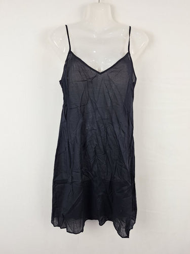 Second-Hand - Witchery Navy Sheer Long Sleeve Babydoll Dress Size 8 - SwapUp