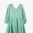 Second-Hand - Witchery Mint Flowy Long Sleeve Tiered Mini Dress Size 8 - SwapUp