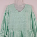 Second-Hand - Witchery Mint Flowy Long Sleeve Tiered Mini Dress Size 8 - SwapUp