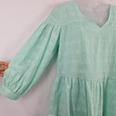 Second-Hand - Witchery Mint Flowy Long Sleeve Tiered Mini Dress Size 8 - SwapUp