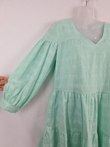 Second-Hand Witchery Mint Flowy Long Sleeve Tiered Mini Dress Size 8 SwapUp Second-Hand Witchery Mint Flowy Long Sleeve Tiered Mini Dress Size 8 SwapUp