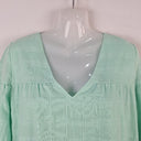 Second-Hand - Witchery Mint Flowy Long Sleeve Tiered Mini Dress Size 8 - SwapUp