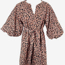 Second-Hand - Witchery Relaxed Belted 3/4 Sleeve Cheetah Midi Dress Size 8 - SwapUp