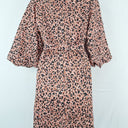 Second-Hand - Witchery Relaxed Belted 3/4 Sleeve Cheetah Midi Dress Size 8 - SwapUp